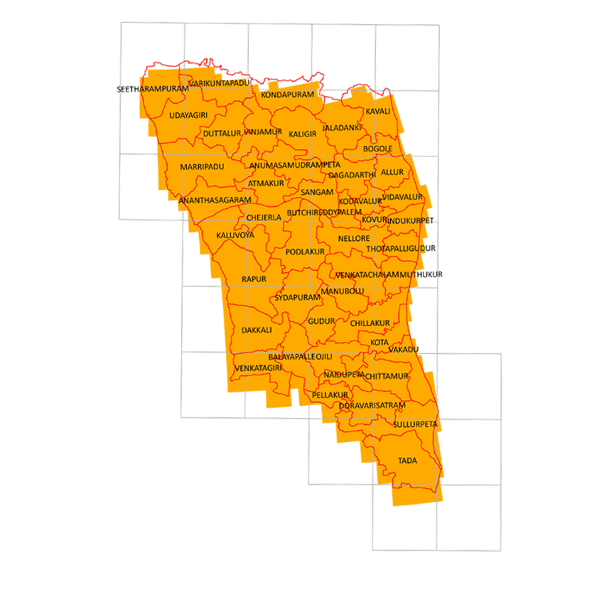 Storm surge inundation map for cyclone with wind speed